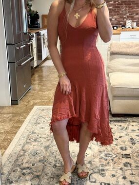 Somedays Lovin Rust V-Neck High-Low Sundress